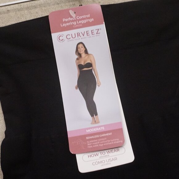 Curveez Shapermint Black Perfect Control Layering Leggings Seamless Size XL - Picture 3 of 9